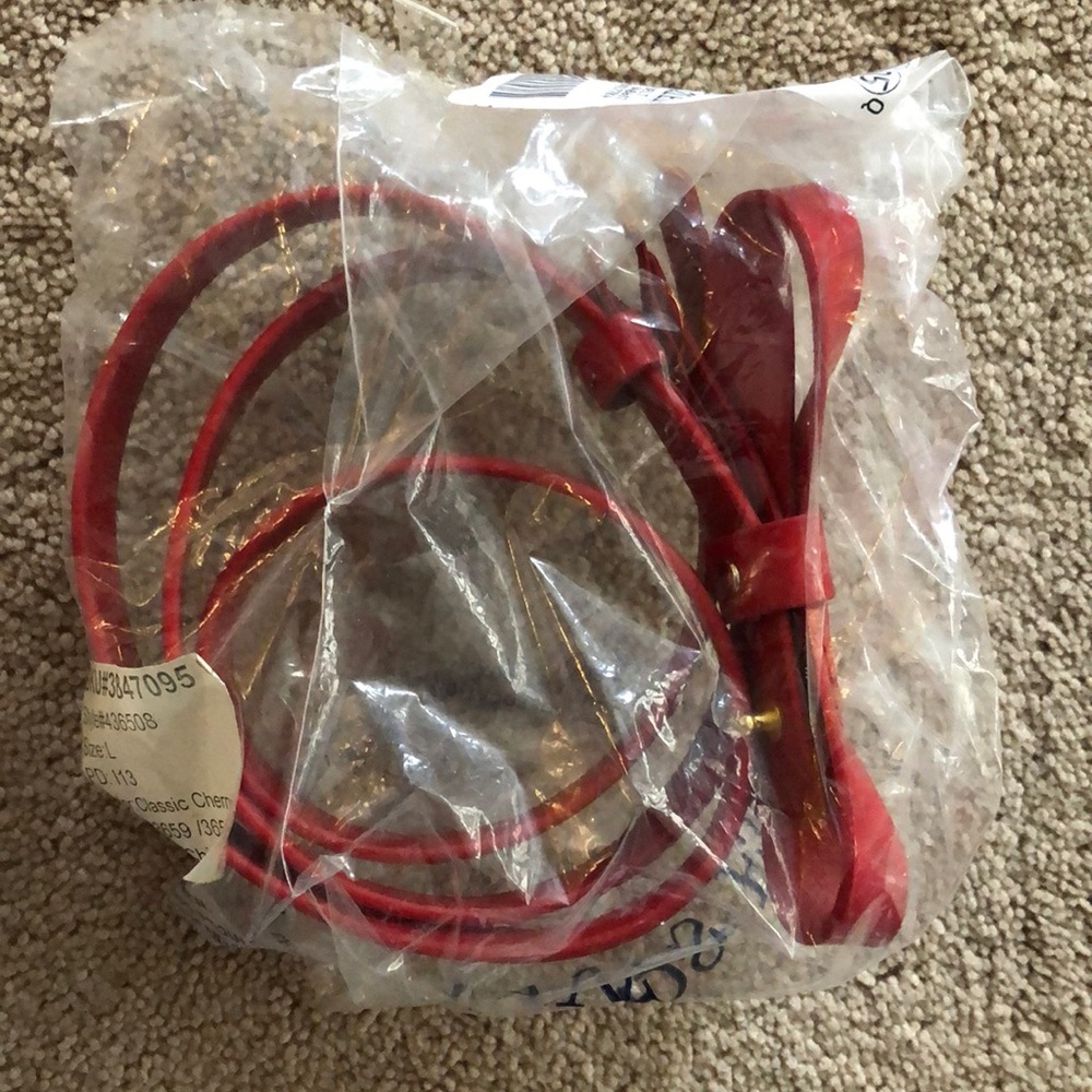 Lands End Patent Leather Bow Belt Red